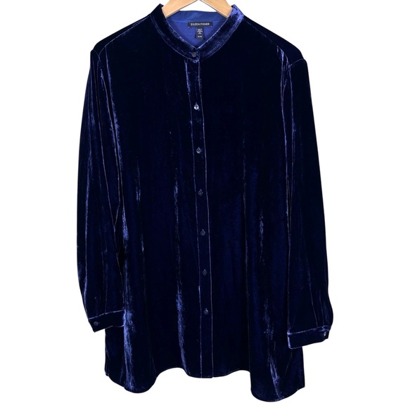 Eileen Fisher Velvet Tunic Top Purple XL - Picture 10 of 10